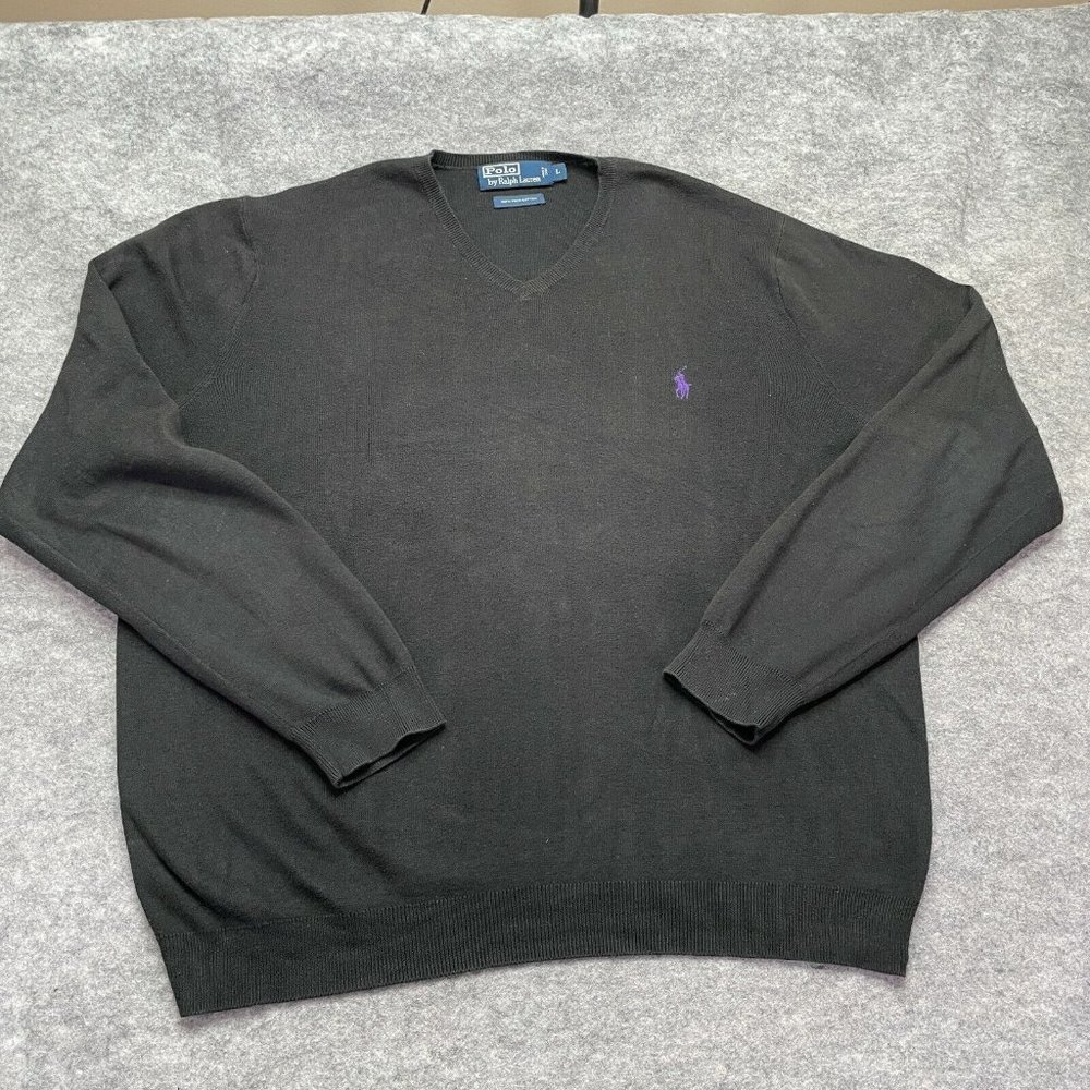 Polo by Ralph Lauren Black V-Neck Sweater